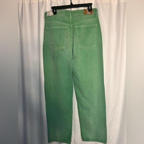 Free People We the Free Pacifica High Rise Slim Straight Leg Jeans in Green - Picture 3 of 5
